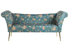 Chaise Lounge Floral Pattern Blue NANTILLY