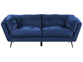 3 Seater Velvet Sofa Blue LENVIK