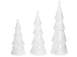 Set of 3 Decorative Christmas Trees with LED White KIERINKI
