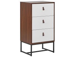 FLINT Oak Finish Chest of Drawers - Tallboy, Small-sized, 3 Drawers