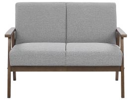 2 Seater Fabric Sofa Grey ASNES