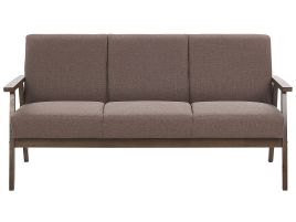 3 Seater Fabric Sofa Brown ASNES