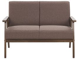 2 Seater Fabric Sofa Brown ASNES