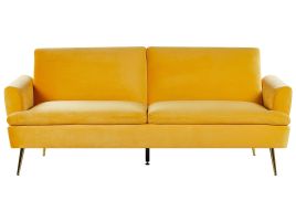 Velvet Sofa Bed Yellow VETTRE
