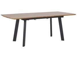 Extending Dining Table 160/200 x 90 cm Dark Wood and Black SALVADOR
