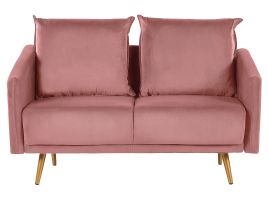 2 Seater Velvet Sofa Pink MAURA