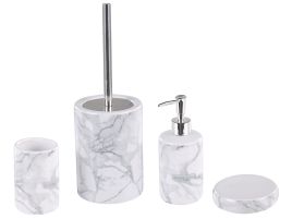 Ceramic 4-Piece Bathroom Accessories Set White ARAUCO