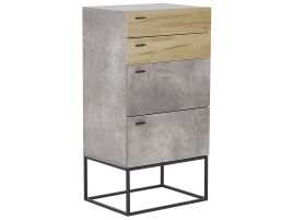 BROOKS Grey Chest of Drawers - Tallboy, Medium-sized, 4 Drawers