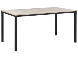 Dining Table 150 x 90 cm Black with Light Wood HOCKLEY