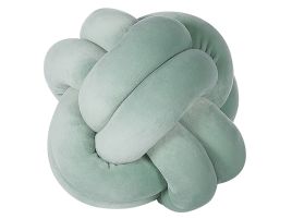 Velvet Knot Cushion 20x20cm Green