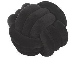 Velvet Knot Cushion 30x30cm Black