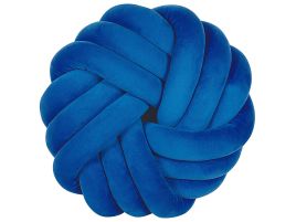 Velvet Knot Cushion 30x30cm Blue
