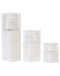 Set of 3 Candle Holders White