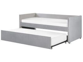 Velvet EU Single Trundle Bed Light Grey TROYES