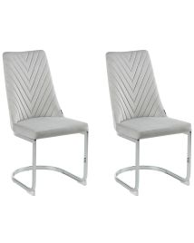 Set of 2 Velvet Dining Chairs Grey ALTOONA