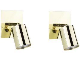 Set of 2 Metal Spotlight Lamps Gold TIGRIS