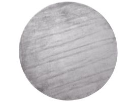 Round Viscose Area Rug 140cm Light Grey