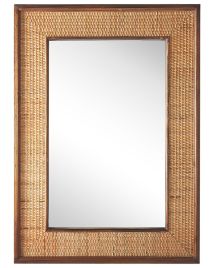 Bamboo Wall Mirror 54x74cm Light Wood