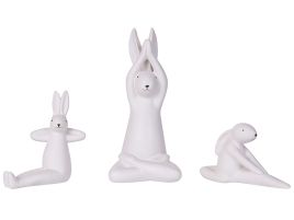 Set of 3 Figurines Bunny White BREST