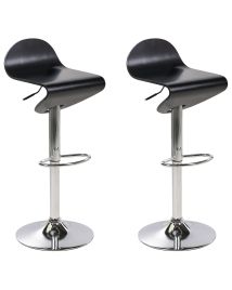 Set of 2 Swivel Bar Stools Black LIVERPOOL
