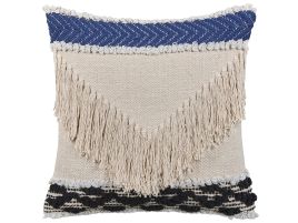 Cotton Cushion with Tassels 45x45cm Beige