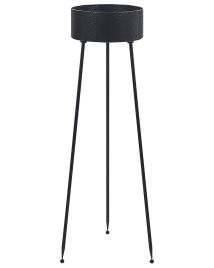 Metal Plant Pot Stand 33 x 31 x 88 cm Black LEIKA