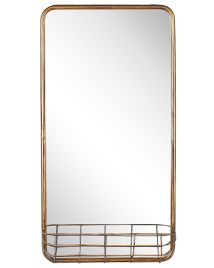Metal Wall Mirror 80x40cm Gold