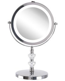 Lighted Table Mirror - Silver
