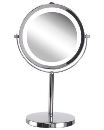 Lighted Table Mirror - Silver