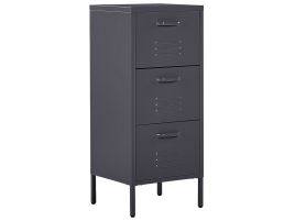 ERIE Black Chest of Drawers - Tallboy, Medium-sized, 3 Drawers