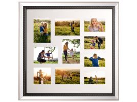 Mirrored Multi Frame for 10 Photos Silver DALABA