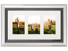 Mirrored Multi Frame for 3 Photos Silver DALABA