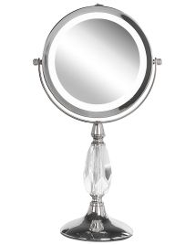 Lighted Makeup Mirror 18cm Silver