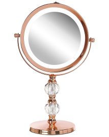 Lighted Makeup Mirror 18cm Rose Gold