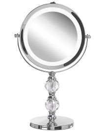 Lighted Makeup Mirror 18cm Silver