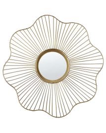 Flower Metal Wall Mirror 40cm Gold