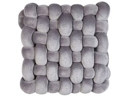 Velvet Knot Cushion with Glitter 30x30cm Grey