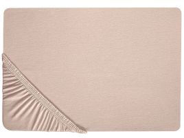 Cotton Fitted Sheet 200 x 200 cm Beige HOFUF