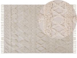 Cotton Area Rug 160x230cm Beige