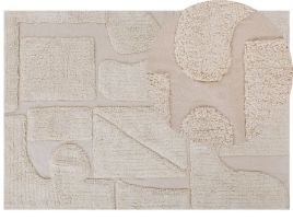 Cotton Area Rug 160x230cm Beige