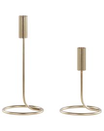Set of 2 Iron Candlesticks Gold