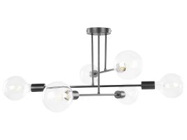 6 Light Metal Ceiling Lamp Black KIDANE