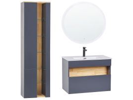 3 Piece Bathroom Furniture Set Grey FIGUERES