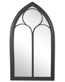 Metal Window Wall Mirror 62x113cm Black