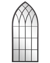 Metal Window Wall Mirror 50x115cm Black