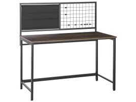 Home Office Desk 118 x 60 cm Dark Wood with Black VINCE