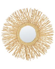Rattan Sunburst Wall Mirror 60cm Natural