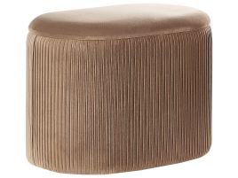 Velvet Storage Pouffe Beige RICHLAND