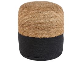 Jute Woven Pouffe Black DALAMA