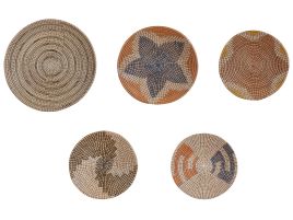 Set of 5 Seagrass Wall Decor Natural PARORE